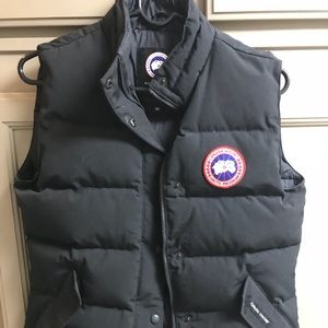 Women’s black Canada Goose down vest.